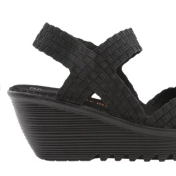 BERNIE MEV WEDGE BLACK SANDAL FAME - Picture 3 of 4